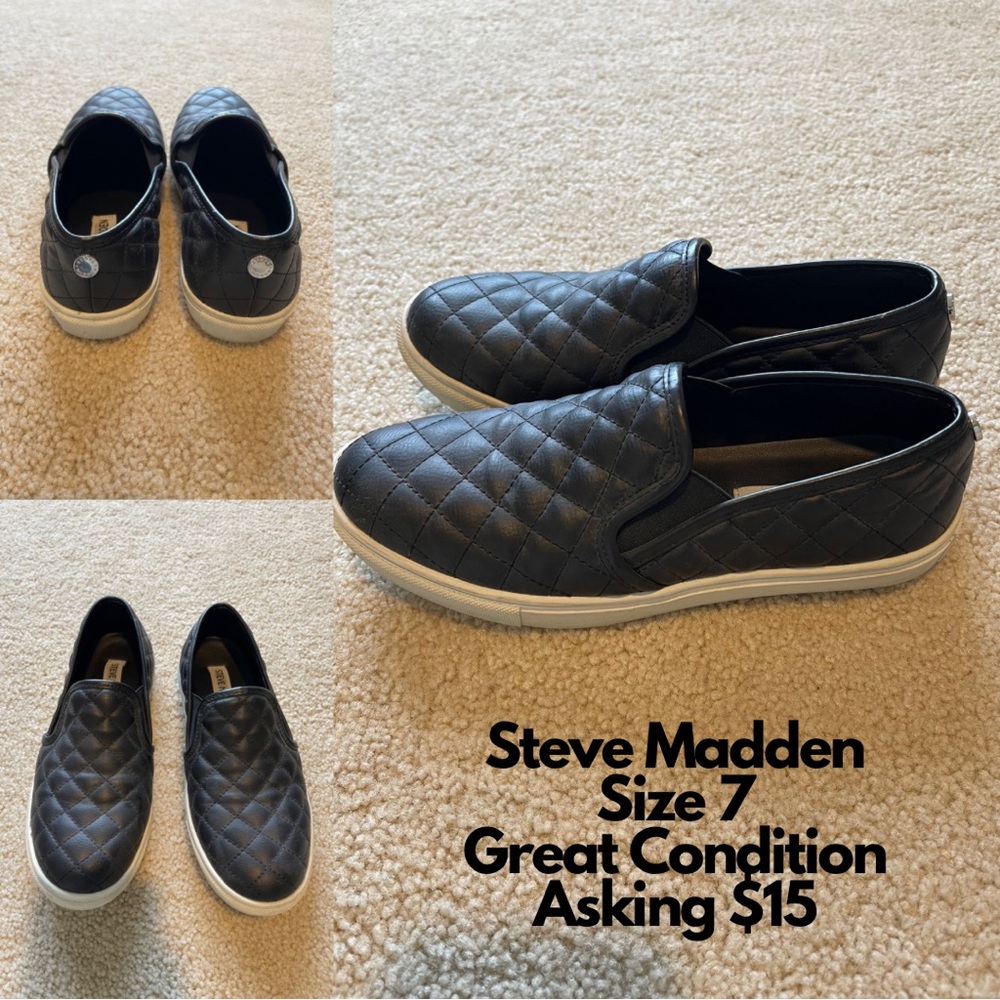Women’s Steve Madden 7 quilted flats.  Hardly worn.  Excellent condition.
